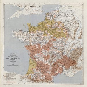 Kaart van Frankrijk ten tijde van Jeanne d