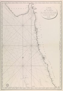 Kaart van de kust van Gujarat door French School