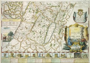 Kaart van het Heilige Land in de tijd van het Oude Testament door Mons l