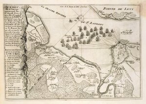 Kaart van het Beleg van Quebec door de Britse Vloot, 1670