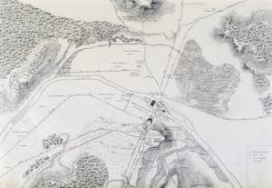 Kaart van de stad Lutèce en omgeving gemaakt in 1882