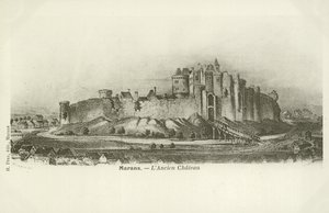 Marans, het oude kasteel door French School