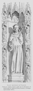 Marmeren standbeeld van St. Antonius van Padua, Basiliek van St. Franciscus, Bologna, Italië