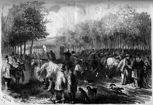 Paardenmarkt van Parijs door French School