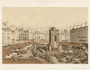 Marché des Innocents, 1855 door French School