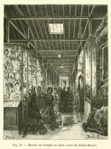 Markt van de Tempel in 1840, carré van het Palais-Royal door French School