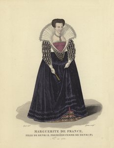 Margaretha van Frankrijk, dochter van koning Hendrik II van Frankrijk en eerste vrouw van koning Hendrik IV van Frankrijk door French School