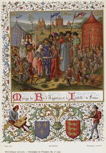 Huwelijk van de koning van Engeland en Isabella van Frankrijk (chromolitho) door French School
