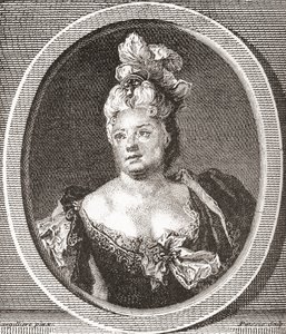 Marianne Duclos de Chateauneuf, 1664 - 1747. Franse comédienne. Uit Les Heures Libres gepubliceerd 1908. door French School