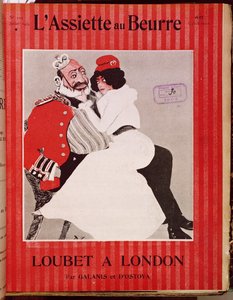 Marianne zittend op de knieën van koning Edward VII, omslag van L