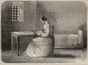 Marie Fortunee Capelle, Marie Lafarge (Madame) (1816-1852) Franse crimineel in haar gevangenis door French School