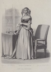 Marie de Rabutin-Chantal, markiezin de Sevigne, Franse schrijfster (gravure) door French School