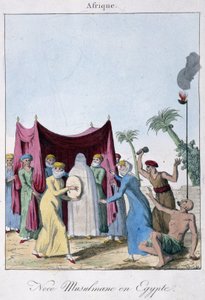 Moslim huwelijk in Egypte - in "Zeden en gewoonten van de volkeren", ed. Hocquart, Parijs