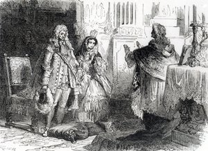 Huwelijk van Lodewijk XIV en Madame de Maintenon door French School