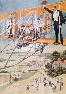 Huwelijk in een vliegtuig, illustratie uit Le Petit Journal 1911