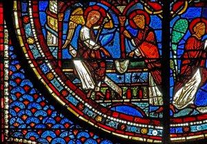Het Maria Magdalena-raam: Maria bij het graf van Jezus door French School