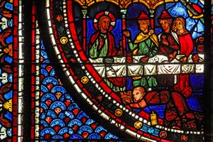 Het Maria Magdalena-raam: Maria in het huis van Simon door French School