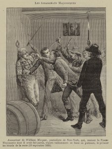 Vrijmetselaarsmoorden (gravure) door French School