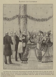 Vrijmetselaarsdoop (gravure) door French School