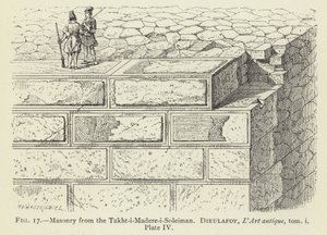 Metselwerk van de Takht-i-Madere-i-Soleiman door French School