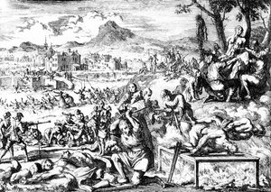 Bloedbad in Ierland in 1644 door French School