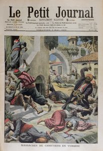 Bloedbad op christenen in Turkije, omslagillustratie uit Le Petit Journal 2 mei 1909 door French School
