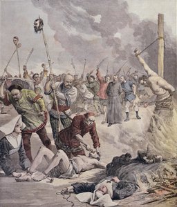 Bloedbaden in China, uit Le Petit Journal, 1891 door French School