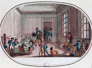 Maximilien de Robespierre gewond in de antichambre van het Comité de Salut Public