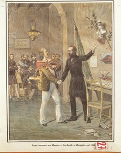 Mazzini en Garibaldi ontmoeten elkaar in Marseille door French School