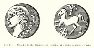 Medaillon van de leider Camulogene, Camulo, Aulerques, Cenomans, Parijs door French School
