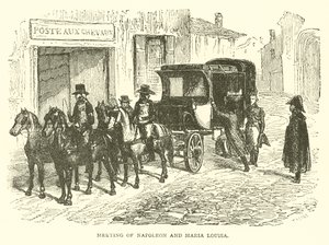Ontmoeting van Napoleon en Maria Louisa (gravure)