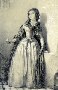 Melle (Mademoiselle) de Sombreuil gevangen in de abdij van Saint Germain drinkt het glas bloed om haar vader te redden uit de handen van de revolutionairen - in 