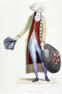 Mannenkostuum in Frankrijk in 1782. door French School