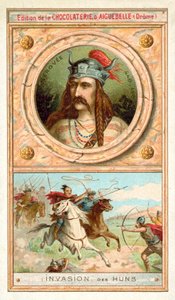 Merovech, koning van de Salische Franken, en de invasie van de Hunnen, 451 door French School