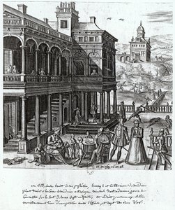 Michel de Nostradame (1503-66) wordt geraadpleegd over het lot van de zeven kinderen van Catherine de Medici (1519-89) en Henri II (1519-59) 1548 door French School