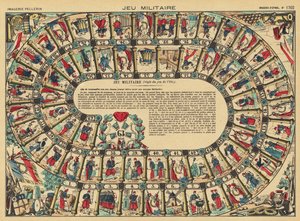 Militair bordspel (kleurenlitho)