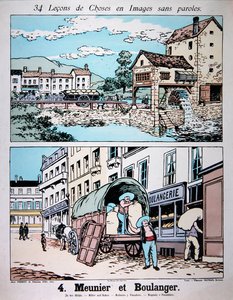 Molenaar en Bakker, illustratie uit een lagere schoolboek, ca. 1900