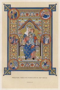Miniatuur uit een manuscript uit de 13e eeuw door French School