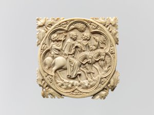 Spiegelkist met een Valkenpartij, 1330-1360