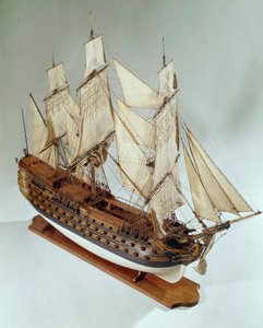 Model van de Royal Louis, fregat van de Franse marine door French School
