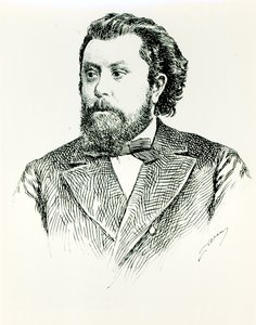 Modest Petrovich Moussorgsky (1835-81), illustratie uit LHistoire de la Musique en Russie door Albert Soubies, gepubliceerd in Parijs, 1898 door French School