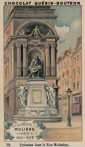 Molière, Dichter, 1622-1673, Fontein op Rue Richelieu
