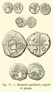 Gallische munten, zilver en lood door French School