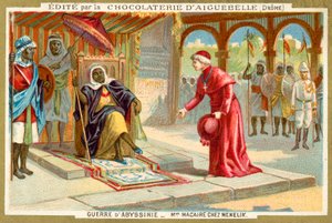 Monsignor Macaire bezoekt keizer Menelik II van Ethiopië, Eerste Italiaans-Ethiopische Oorlog