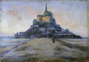 Mont Saint-Michel en de doorgang - anoniem schilderij