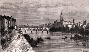 Montauban - Languedoc-Roussillon-Midi-Pyrénées - gravure in 