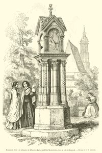 Monument opgericht ter nagedachtenis van Sebastian Bach door French School