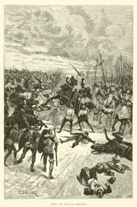 Dood van de Koning van Bohemen (gravure) door French School