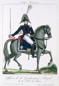 Bereden officier van de Koninklijke Gendarmerie van Parijs, ca. 1790 door French School