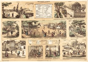 Beweging en rust (kleurenlitho) door French School